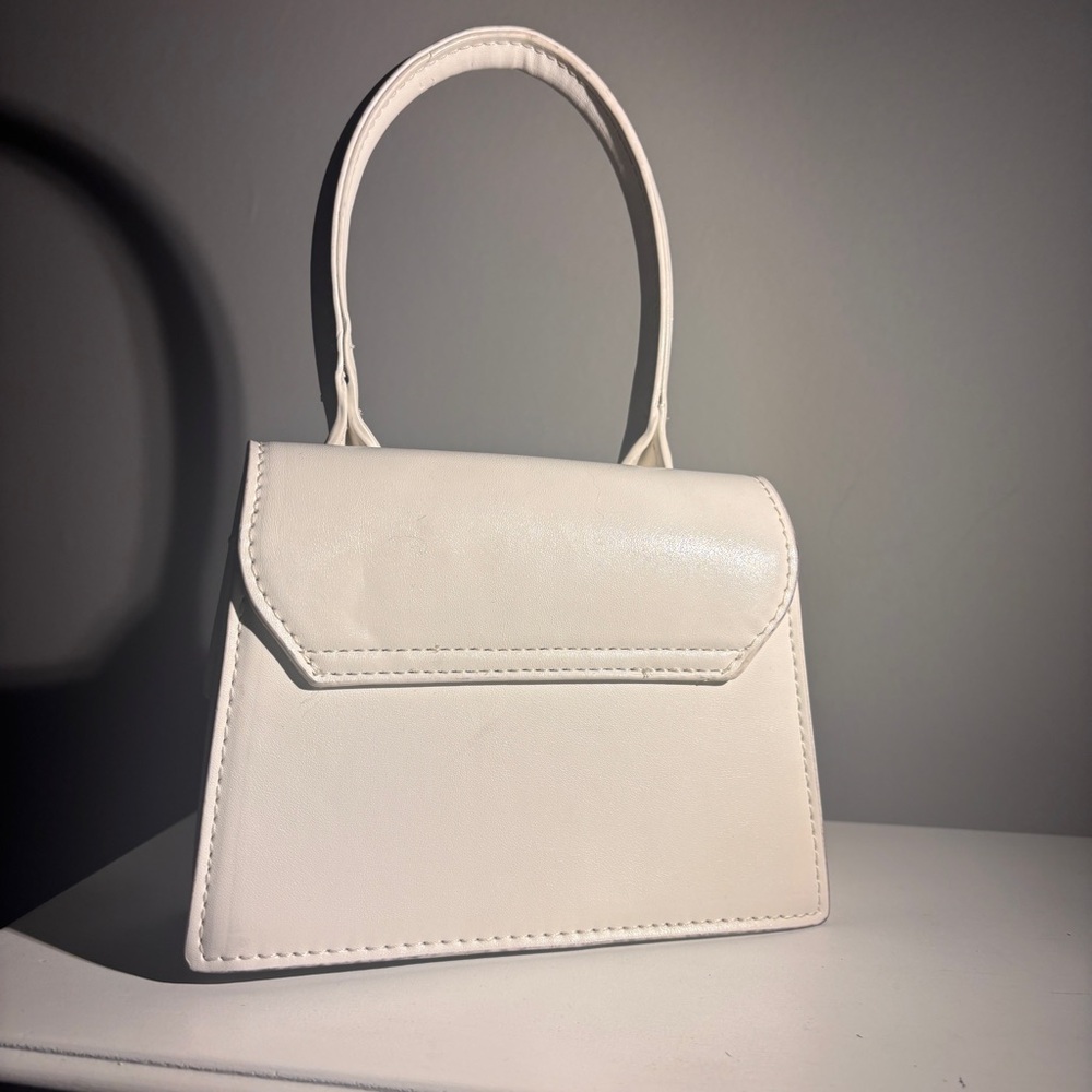 Akira Pythonia Mini Bag / White Handbag / Minimalist / Tiny Bag - Picture 3 of 7